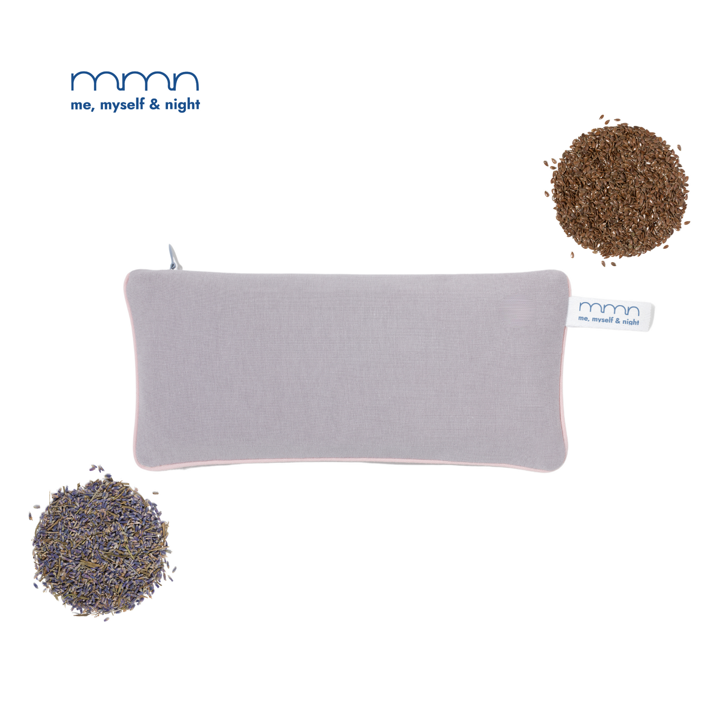 Augenkissen mit Leinsamen und Lavendel in Grau