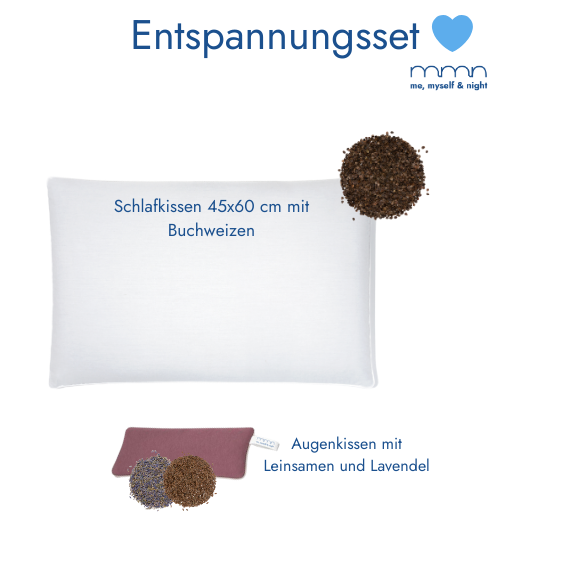 Entspannungsset me, myself & night in burgundrot: Augenkissen mit Leinsamen und Lavendel + Schlafkissen 45x60 cm mit Buchweizen