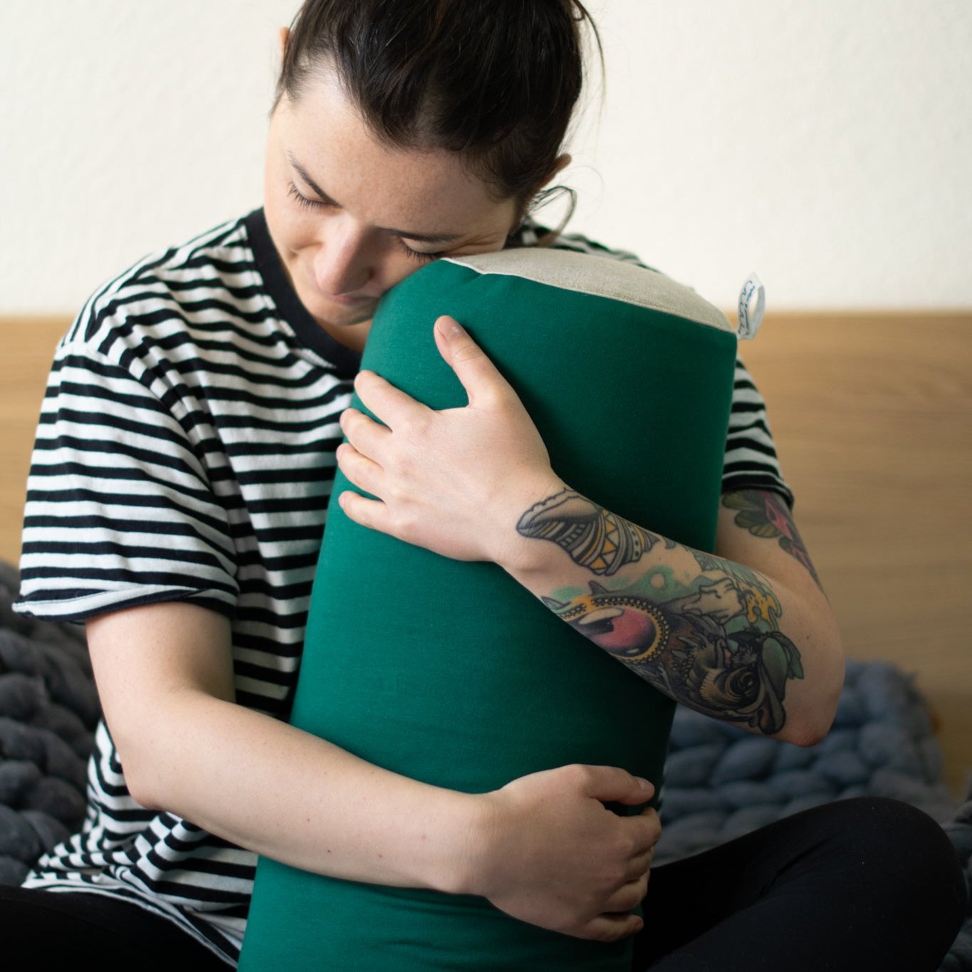 Yoga Rolle mit Bio-Buchweizenschalen Grün