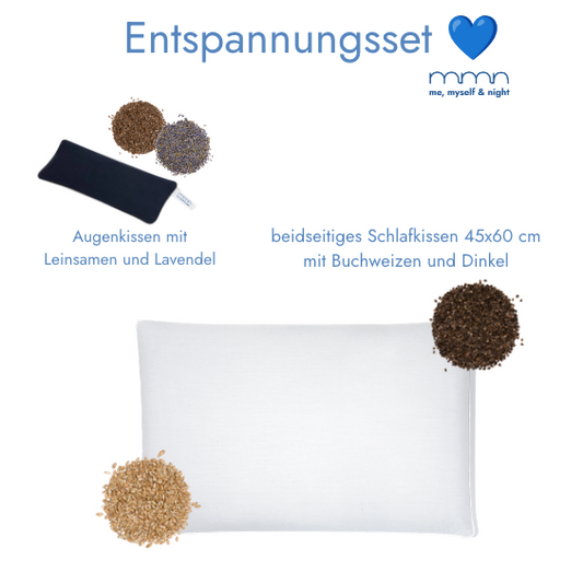 Entspannungsset - Schlafkissen & Augenkissen Dunkelblau