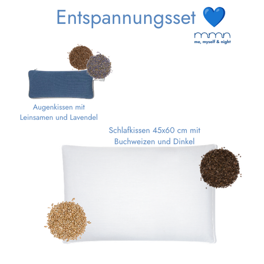 Entspannungsset - Schlafkissen & Augenkissen Blau