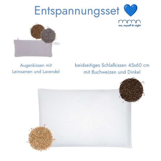 Entspannungsset - Schlafkissen & Augenkissen Grau